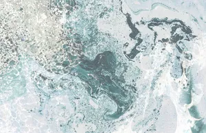 A Painting Of A Blue And White Abstract Painting Wallpaper