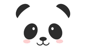 A Panda Face With Black And Pink Eyes Wallpaper