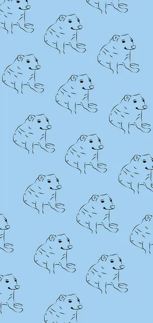 A Pattern Of A Fox With A Blue Background Wallpaper