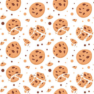 A Pattern Of Cookies On A White Background Wallpaper