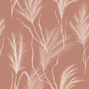 A Pattern Of Grasses On A Pink Background Wallpaper