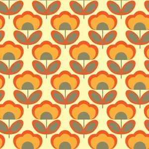 A Pattern Of Orange And Grey Flowers Wallpaper
