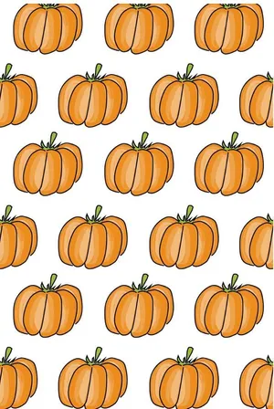 A Pattern Of Pumpkins On A White Background Wallpaper