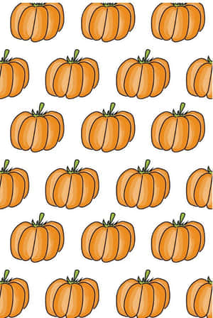 A Pattern Of Pumpkins On A White Background Wallpaper