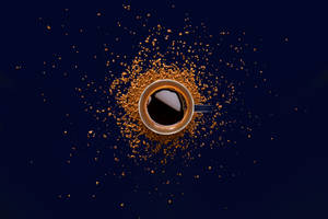 A Perfect Cup Of Dark Blue Coffee Wallpaper