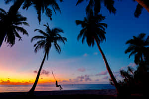 A Person Swinging On A Swing Wallpaper