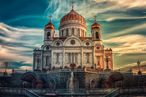 A Picturesque View Of The Iconic St. Basil's Cathedral In Moscow, Russia. Wallpaper