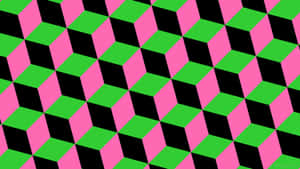 A Pink And Black Tiled Pattern With A Pink And Black Background Wallpaper