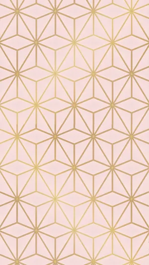 A Pink And Gold Geometric Pattern Wallpaper