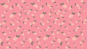 A Pink Floral Pattern With Leaves Wallpaper