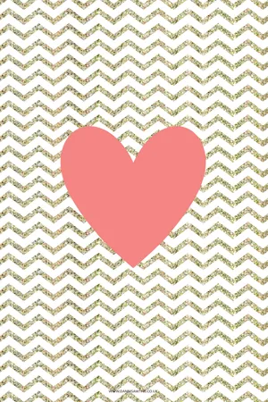 A Pink Heart On A Gold Chevron Background Wallpaper