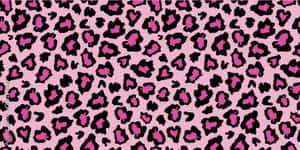 A Pink Leopard Print Fabric With Black Spots Wallpaper