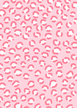 A Pink Leopard Print Pattern With White Spots Wallpaper