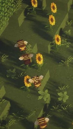 A Pixelated Image Of A Field With Sunflowers Wallpaper