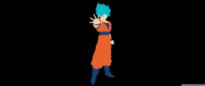 A Powerfully Charged Goku In His Super Saiyan Blue Form Wallpaper