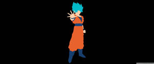 A Powerfully Charged Goku In His Super Saiyan Blue Form Wallpaper