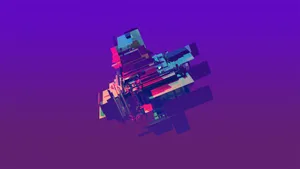 A Purple Background With A Colorful Abstract Image Wallpaper