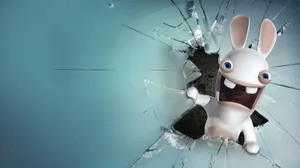 A Rabbit Is Standing Out Of A Broken Glass Wallpaper