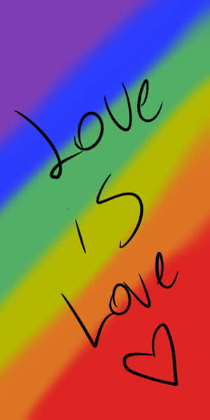 A Rainbow-colored Iphone To Support Lgbt+ Rights Wallpaper