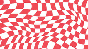 A Red And White Checkered Pattern Wallpaper
