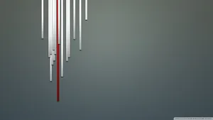A Red And White Line Is Hanging Down From A Gray Background Wallpaper