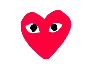 A Red Heart With Two Eyes On It Wallpaper