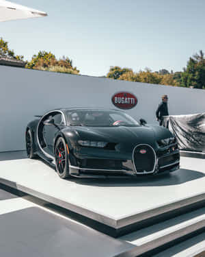 A Red Hot Bugatti Car Burning Rubber Wallpaper