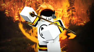 A Roblox Boy With A Colorful Cape. Wallpaper