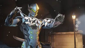 A Robot Is Holding A Snow Globe Wallpaper