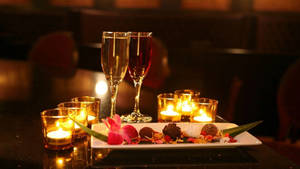 A Romantic Candlelight Dinner For Two Wallpaper