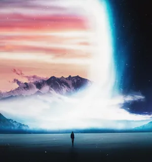 A Sad Man Looking Out Over Snow-covered Terrain. Wallpaper