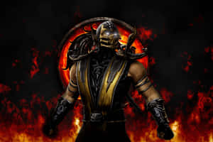 A Scorpion In A Fire Background Wallpaper