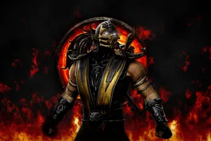A Scorpion In A Fire Background Wallpaper