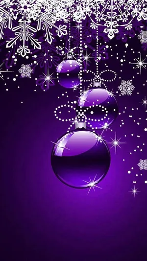 A Sight Of Elegance: Stunning Purple-themed Christmas Decorations Wallpaper