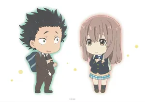 A Silent Voice Chibi Couple Wallpaper