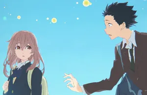 A Silent Voice Couple Orbs Wallpaper