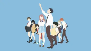 A Silent Voice Minimalist Cast Wallpaper