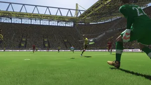 A Soccer Game Is Being Played In A Stadium Wallpaper
