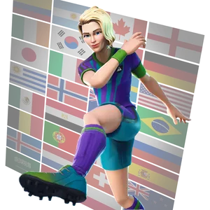 A Soccer Player In A Purple Uniform Kicking A Ball Wallpaper