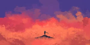 A Solitary Figure In A Peaceful Landscape Wallpaper