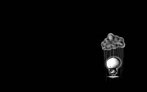 A Solitary Figure Walking In The Rain Wallpaper