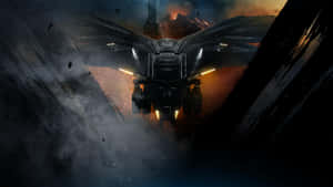 A Spaceship With A Jet Engine In The Background Wallpaper