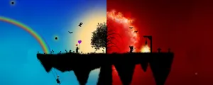 A Split Of Reversed Images Wallpaper