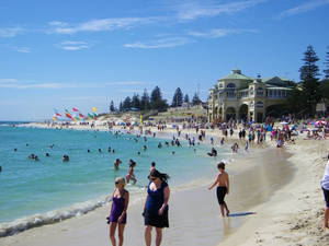 A Sun-drenched Day At Cottesloe Beach, Perth Wallpaper