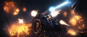 A Tank With Flames And Fire Wallpaper