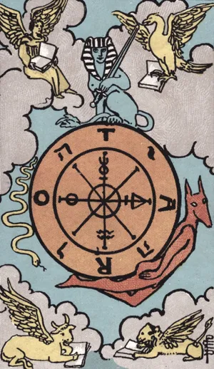 A Tarot Card With A Compass And Angels Wallpaper