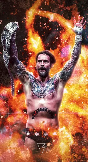 A Tattooed Man With A Snake In His Hand Wallpaper