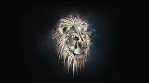 A Vibrant Abstract Lion Illustration Wallpaper