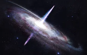 A Vibrant Quasar In Deep Space Wallpaper