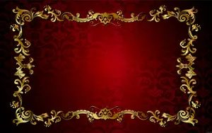 A Vibrant Red And Gold Picture Of Intricate Patterns. Wallpaper